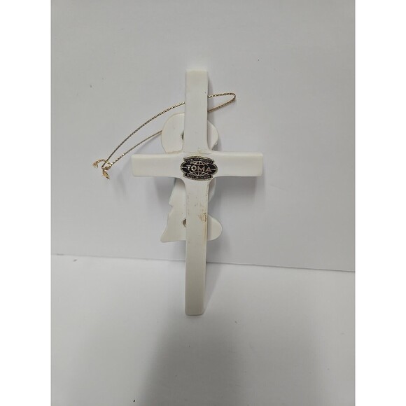 Baby Boy Praying - Porcelain  Hanging Cross by Toma - Picture 3 of 5